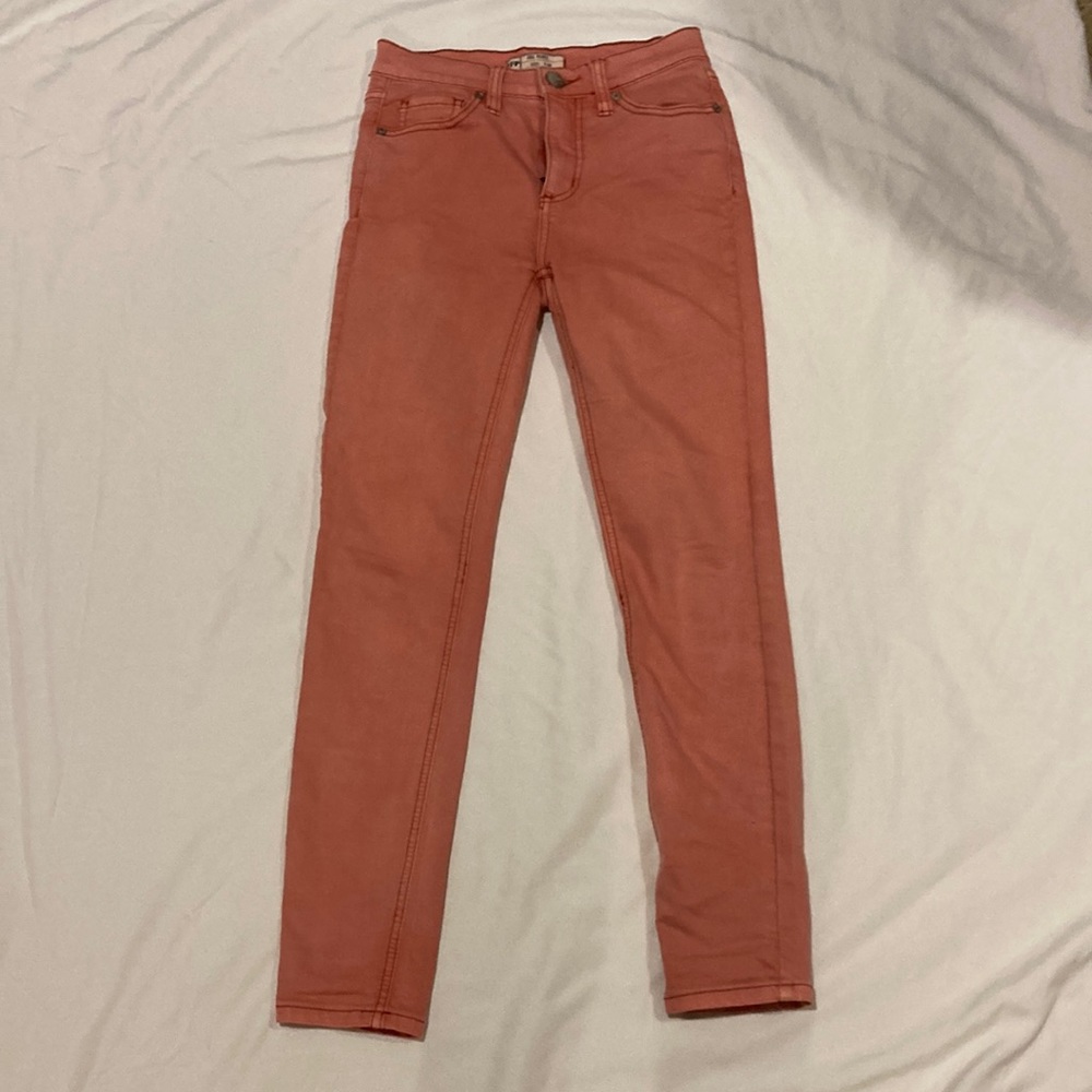 Pink free people skinny jeans